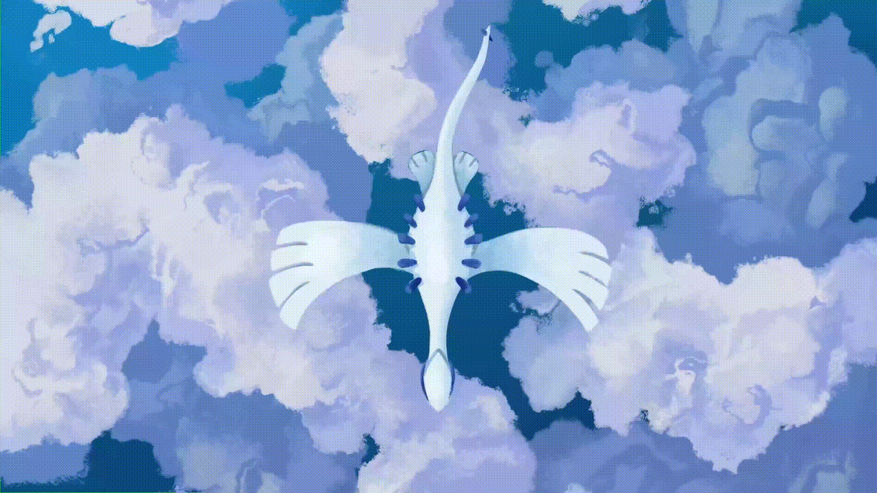 Lugia flying animation